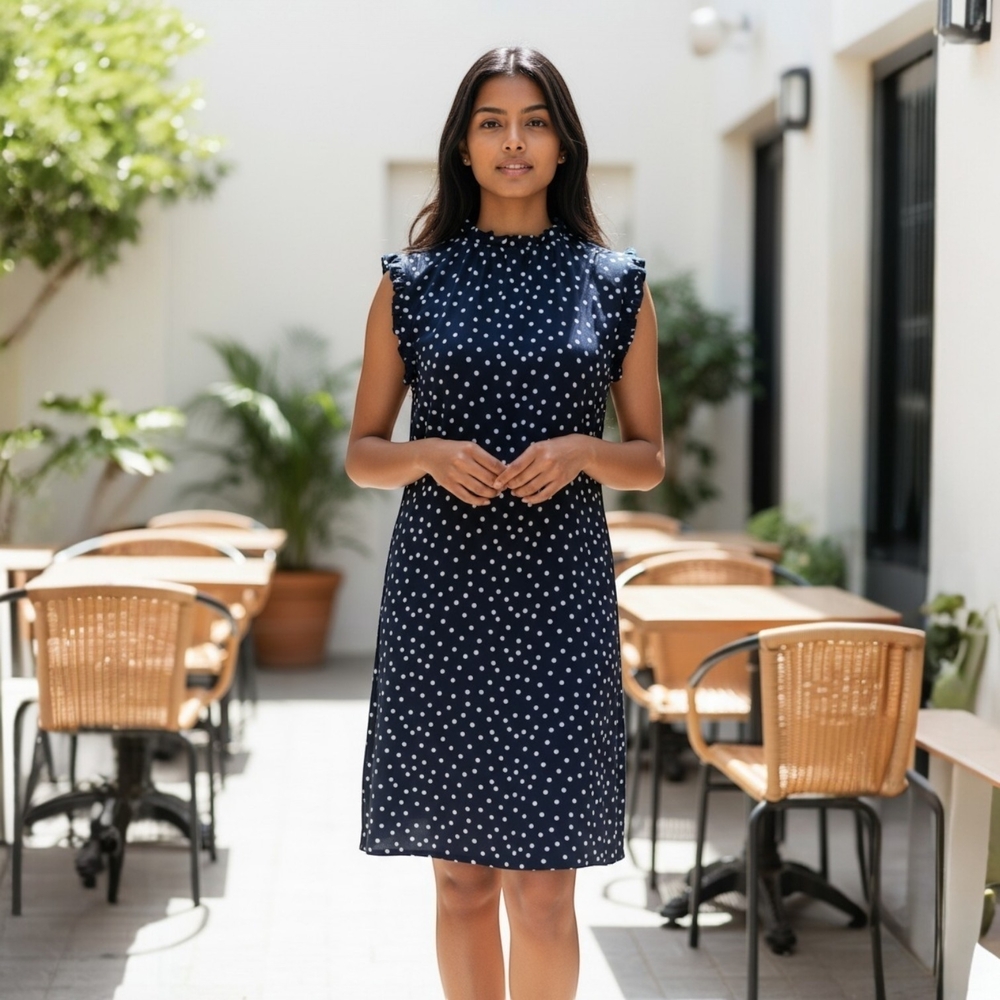 Tommy Hilfiger Dot-Print Navy Dress Size 4
